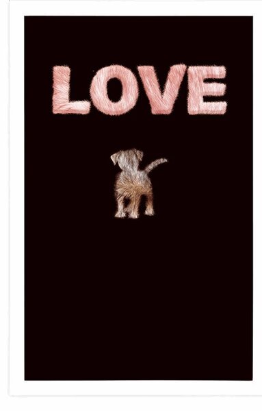 Plakát pejsek s nápisem Love