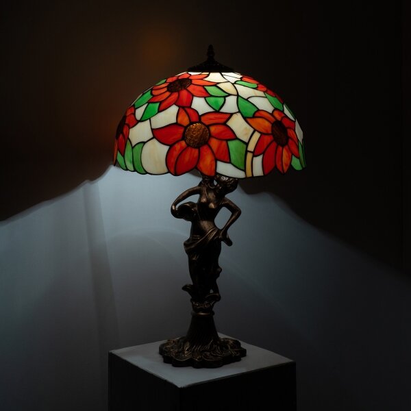 Brilagi - Tiffany vitrážová stolní lampa SUNFLOWER 1xE27/60W/230V