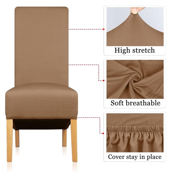 Elastické potahy na židle z pružného materiálu (set 6 kusů) vhodné pro jídelní židle