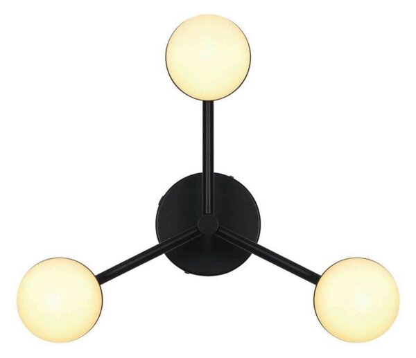 Nordlux Stropní světlo Contina, černé, Ø 48 cm, kov/plyn, stmívatelný, Černá, Obývací pokoj / jídelna, kov, Skandinávský