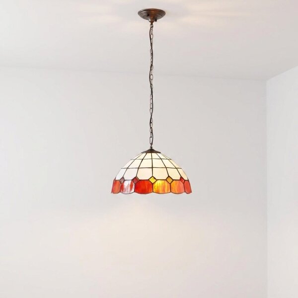 Brilagi - Tiffany vitrážový lustr na řetězu SIENNA 1xE27/60W/230V pr. 40 cm