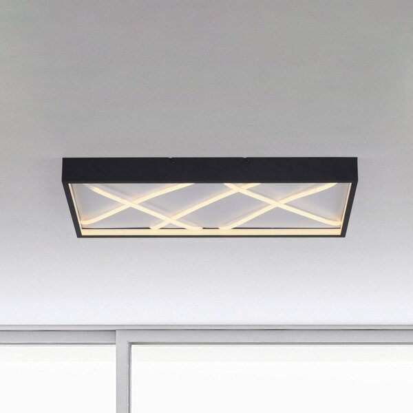 JUST LIGHT. GmbH LED stropní svítidlo Mikado, 60 x 30 cm, černé, stmívatelný, Černá, Obývací pokoj / jídelna, kov, Moderní