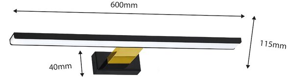 Nástěnné LED svítidlo Shine1, 1x LED 13,8w, 4000k, (60 cm), b/g