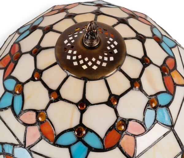 Brilagi - Tiffany vitrážová stolní lampa MIRABELLA 1xE27/60W/230V + 1xE14/40W