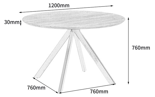 JÍDELNÍ STŮL, přírodní barvy, 120/120/76 cm Livetastic - Jídelní stoly, Online Only