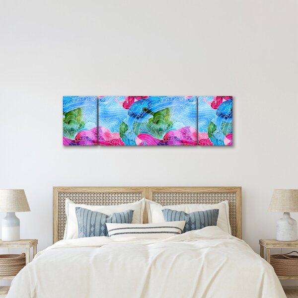 Obraz - Barevné vlny (170x50 cm)