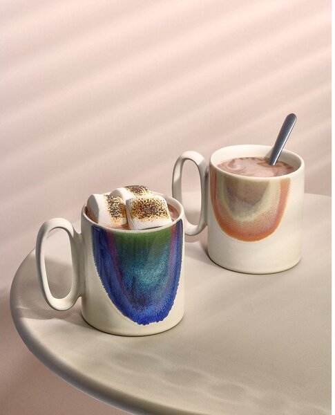 Modrý/béžový kameninový hrnek 390 ml Paint – Salt&Pepper