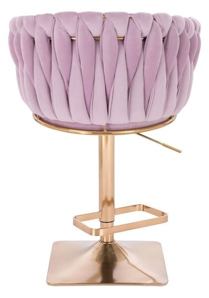 LuxuryForm DESIGN Barová židle NORDEN VELUR na zlaté hranaté podstavě - levandule