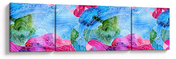 Obraz - Barevné vlny (170x50 cm)