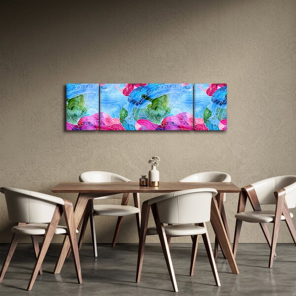Obraz - Barevné vlny (170x50 cm)