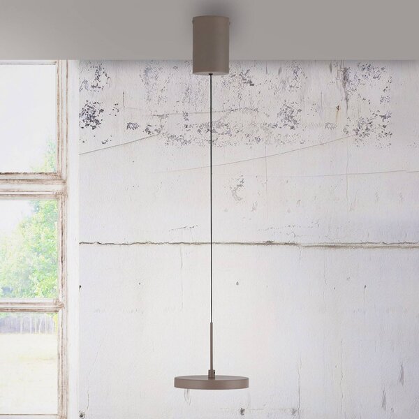 JUST LIGHT. GmbH LED závěsné světlo Plata, písková, 1-žárovkové, 3 000 K, stmívatelný, Hnědá / rez, Obývací pokoj / jídelna, kov, Moderní