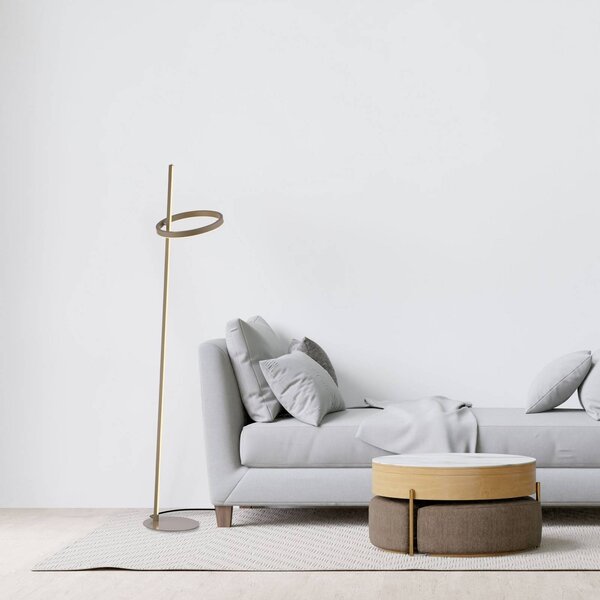 JUST LIGHT. GmbH LED stojací lampa Ritus písková, železo, stmívač, 3 000 K, stmívatelný, Hnědá / rez, Obývací pokoj / jídelna, kov, Moderní