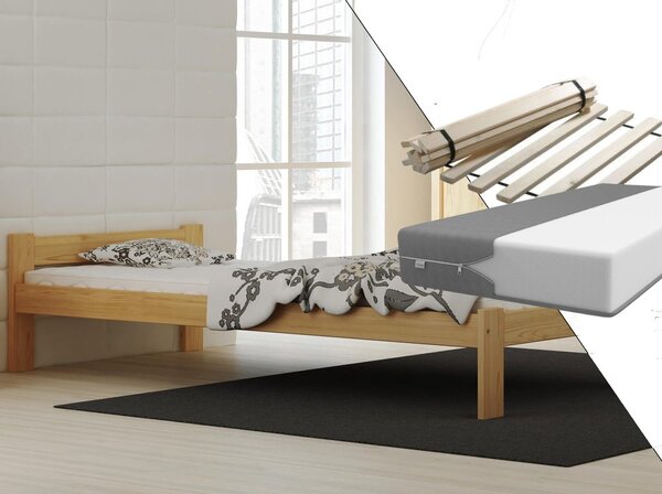 Magnat Masivní postel Naba 90 x 200 cm + matrace a rošt zdarma