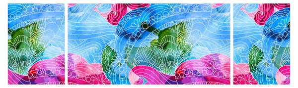 Obraz - Barevné vlny (170x50 cm)