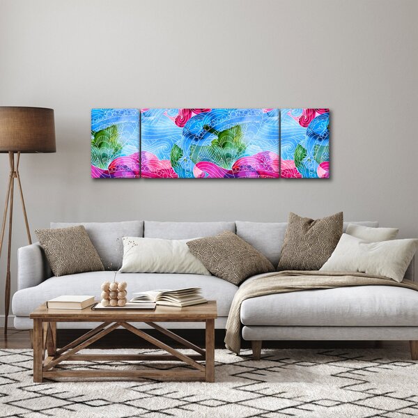 Obraz - Barevné vlny (170x50 cm)