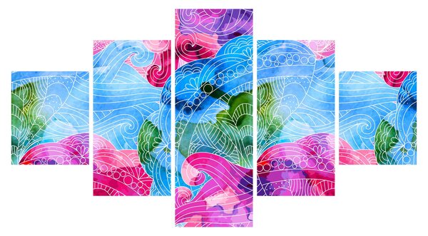 Obraz - Barevné vlny (125x70 cm)