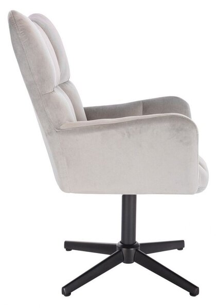 LuxuryForm Křeslo AURORA VELUR na černém kříži - světle šedé