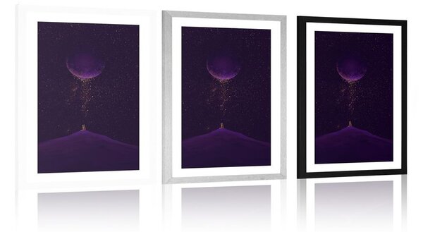 Plakát s paspartou fialová magická planeta