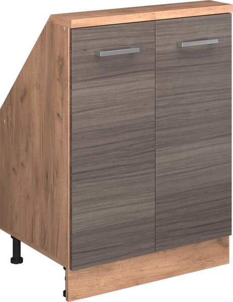 Kuchyňská skříňka pod šikmou střechu Vicco R-Line Ušlechtilá šedá 60 cm se 2 dvířky, Model 58265