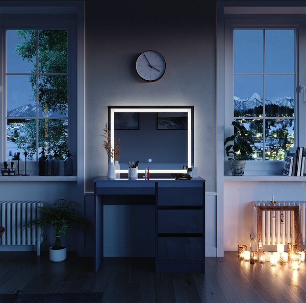 Toaletní stolek Vicco Sherry Antracit 90 cm se zrcadlem LED, Model 40843