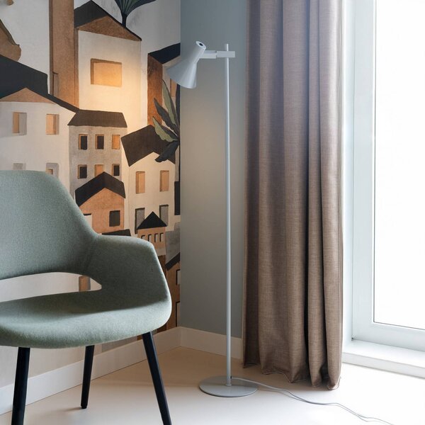 IT´S ABOUT ROMI It's about RoMi stojací lampa Stavanger, světle šedá, výška 146 cm, Hliník / šedá / zinek, Obývací pokoj / jídelna, kov, Skandinávský