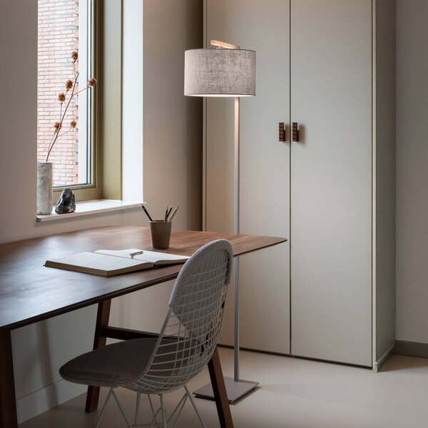 IT´S ABOUT ROMI It's about RoMi stojací lampa Boston Ø32cm tmavě šedá/písková, Krémová / jantar, Obývací pokoj / jídelna, Textil / tkanina / hedvábí, Moderní