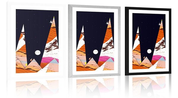 Plakát s paspartou pyramidy blízkého východu