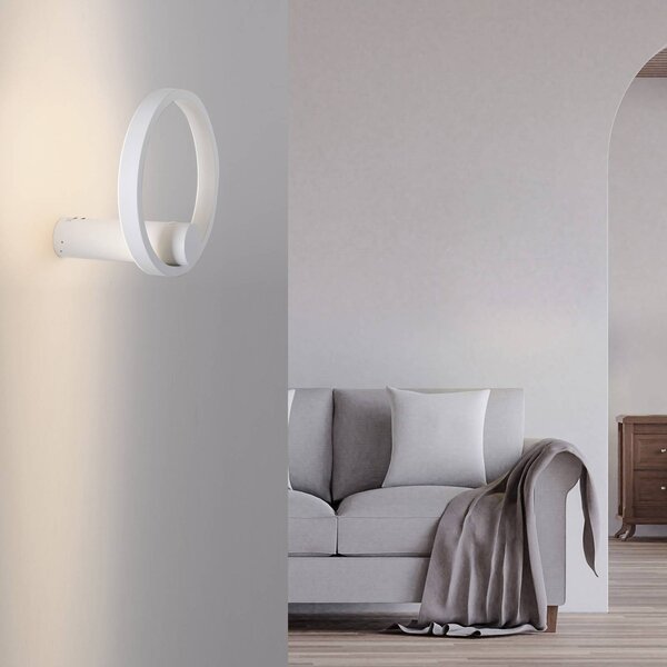JUST LIGHT. GmbH LED nástěnné světlo Archie, bílé, 3 000 K, stmívatelný, Bílá / opál, Obývací pokoj / jídelna, kov, Moderní