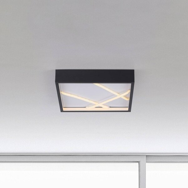 JUST LIGHT. GmbH LED stropní svítidlo Mikado, 30 x cm, černé, stmívatelný, Černá, Obývací pokoj / jídelna, kov, Moderní