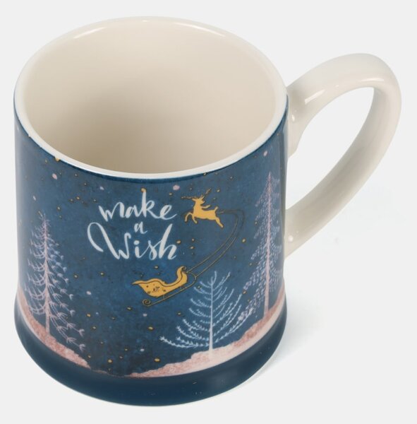 Sinsay - Keramický vánoční hrnek s nápisem „Make a Wish“ - bílá