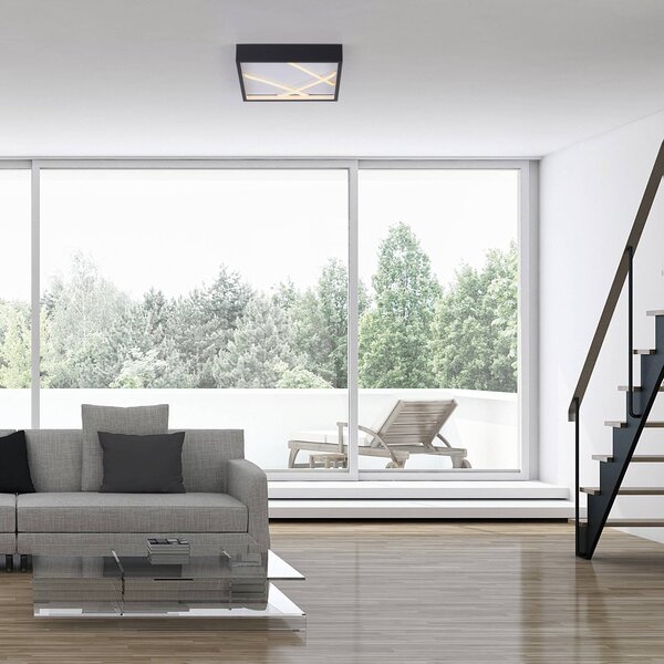JUST LIGHT. GmbH LED stropní svítidlo Mikado, 30 x cm, černé, stmívatelný, Černá, Obývací pokoj / jídelna, kov, Moderní