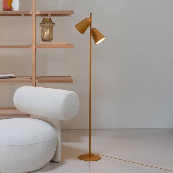 IT´S ABOUT ROMI It's about RoMi stojací lampa Salamanca, hořčičná, 2 žárovky, Žlutá / oranžová, Obývací pokoj / jídelna, kov, Moderní