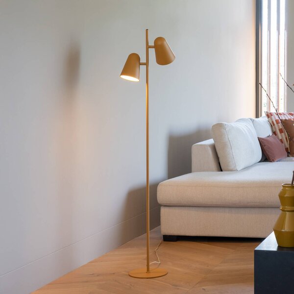 IT´S ABOUT ROMI It's about RoMi stojací lampa Salamanca, hořčičná, 2 žárovky, Žlutá / oranžová, Obývací pokoj / jídelna, kov, Moderní