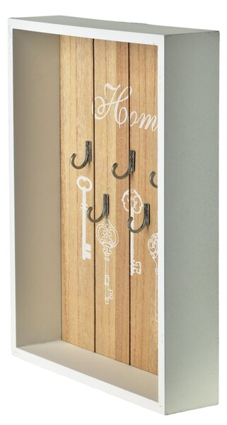 Mondex Dřevěná skříňka na klíče STACY Key 22x5x28,5 cm bílá/hnědá