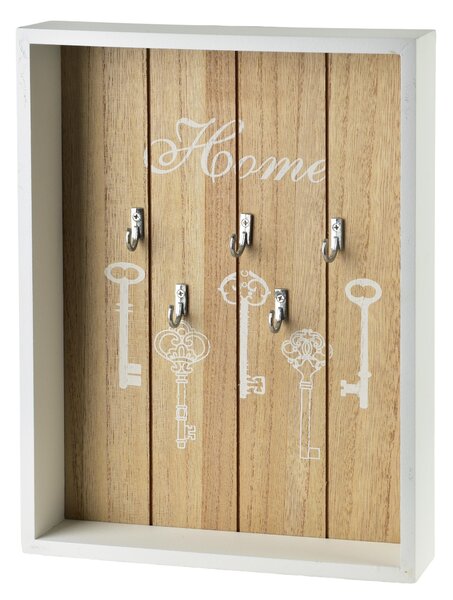 Mondex Dřevěná skříňka na klíče STACY Key 22x5x28,5 cm bílá/hnědá