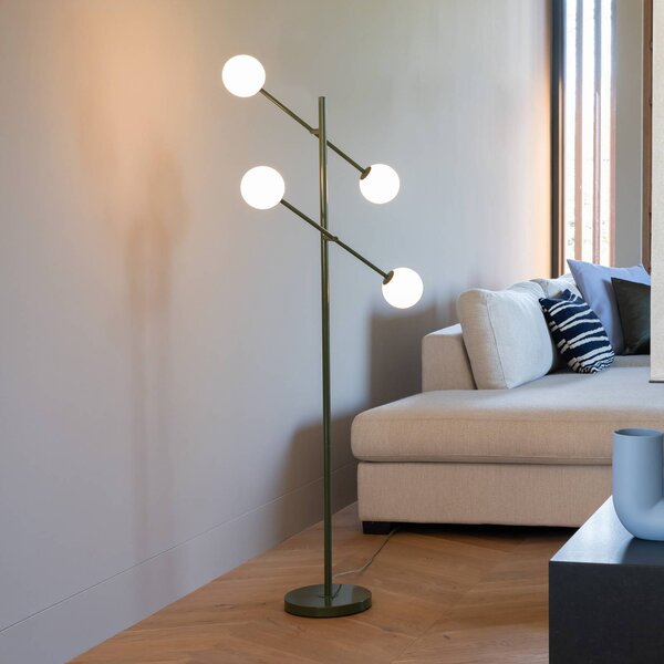 IT´S ABOUT ROMI It's about RoMi stojací lampa Copenhagen, zelená, sklo, otočná, stmívatelný, Zelená, Obývací pokoj / jídelna, Moderní