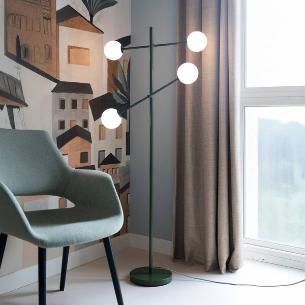IT´S ABOUT ROMI It's about RoMi stojací lampa Copenhagen, zelená, sklo, otočná, stmívatelný, Zelená, Obývací pokoj / jídelna, Moderní
