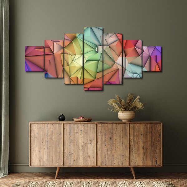 Obraz - Polygonální abstrakce (210x100 cm)