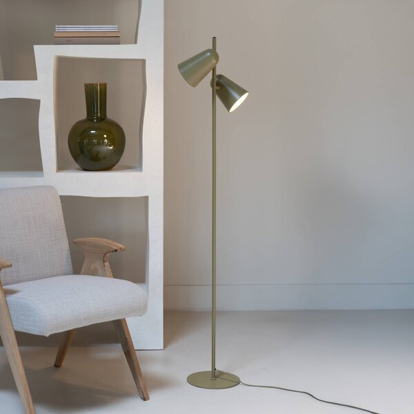 IT´S ABOUT ROMI It's about RoMi stojací lampa Salamanca, olivově zelená, 2 žárovky, Zelená, Obývací pokoj / jídelna, kov, Moderní