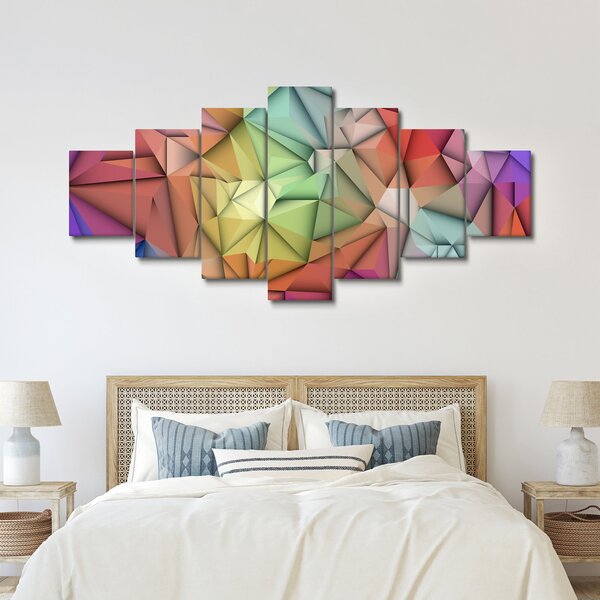 Obraz - Polygonální abstrakce (210x100 cm)