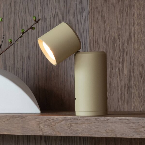 IT´S ABOUT ROMI It's about RoMi LED stolní lampa na baterie Milan, béžová, 19 cm, stmívatelný, Krémová / jantar, Obývací pokoj / jídelna, Hliník, Moderní