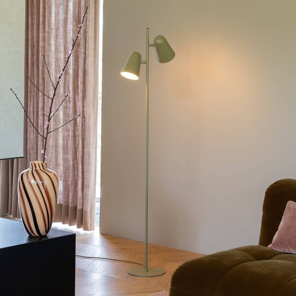 IT´S ABOUT ROMI It's about RoMi stojací lampa Salamanca, olivově zelená, 2 žárovky, Zelená, Obývací pokoj / jídelna, kov, Moderní