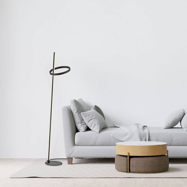 JUST LIGHT. GmbH LED stojací lampa Ritus černá železo stmívač 3 000 K, stmívatelný, Černá, Obývací pokoj / jídelna, kov, Moderní