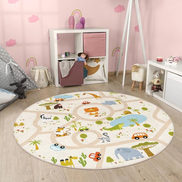 Pratelný dětský hrací koberec ø120 cm Savana Ride – Mila Home