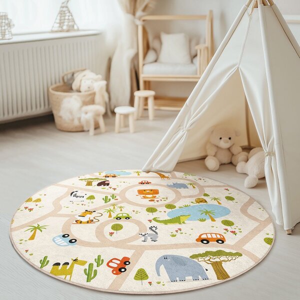 Pratelný dětský hrací koberec ø120 cm Savana Ride – Mila Home