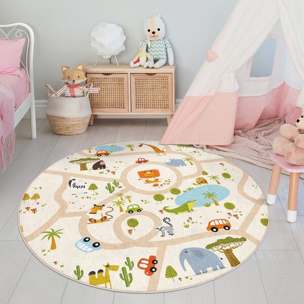 Pratelný dětský hrací koberec ø120 cm Savana Ride – Mila Home
