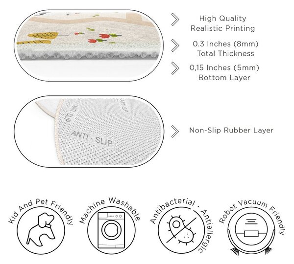 Pratelný dětský hrací koberec ø120 cm Savana Ride – Mila Home