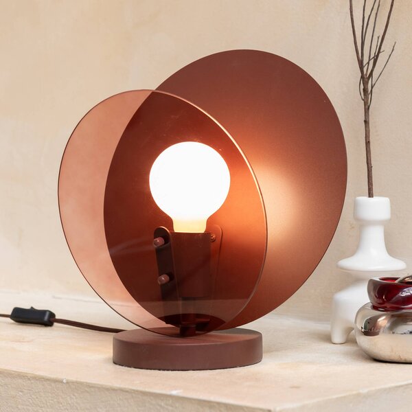 IT´S ABOUT ROMI It's about RoMi stolní lampa Toledo, hnědá, výška 33 cm, Hnědá / rez, Ložnice, Sklo, Moderní