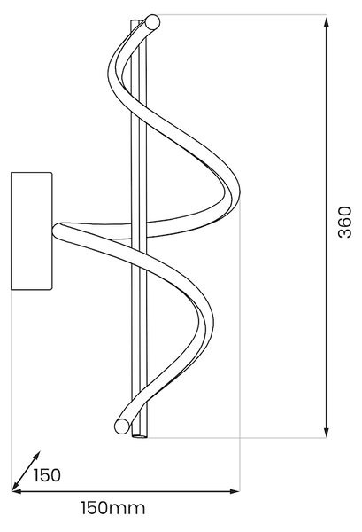 Nástěnné LED svítidlo Twist, 2x LED 12w, 4000k, b