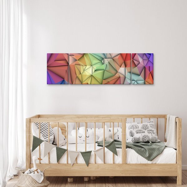 Obraz - Polygonální abstrakce (170x50 cm)